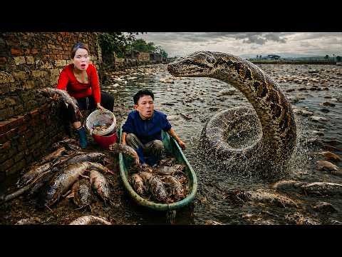 72 Hours TRAPPED: Monster Albino Python ERUPTS From Fish Pond – Thousands of Fish Dead, NO ESCAPE! 🐍