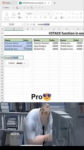 How to use VSTACK Funcation in Ms excel #2025 #excel