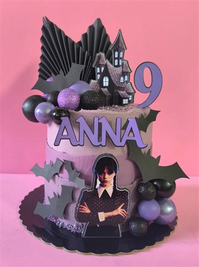 🦇💜🕸️ Wenesday cake 🦇🕸️💜
