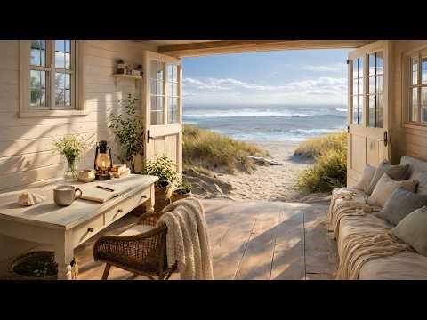 Cozy Study by the Beach 🌊 24/7 LIVE | Ocean Waves | Study, Deep Focus, Relax Seaside Ambience