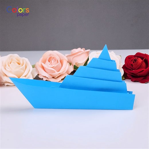 Set sail on a creative adventure with our simple origami boat tutorial! In this video, we'll show you how to fold a charming paper ship using easy-to-follow steps. | Colors Paper