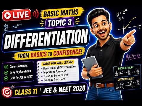 Differentiation Made Easy 🔥 | Basic Maths Topic 3 | Class 11 JEE & NEET