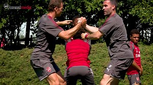 562K views · 533 shares | The boys were hard at it ahead of our trip to ... ... make sure you stick around for their game of foot-tennis  | Arsenal | Facebook