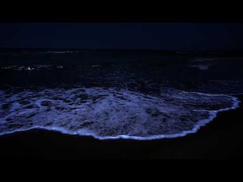 [10 HOURS] Fall Asleep Instantly - Calming Ocean Sounds Under the Dark Night Sky