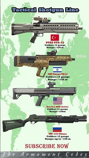 🔥 Tactical Shotgun Line: UTAS UTS-15 → Tavor TS12 → Kel-Tec KSG Series → MP-155 Ultima ⚡ #shorts