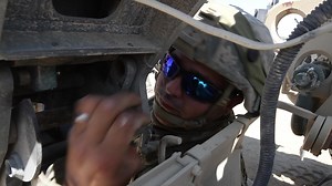 644th Transportation Company is out here with the BIG Red One at the National Training Center