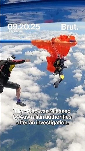 A skydiver became suspended in the air when his parachute caught on the tail of an aircraft.