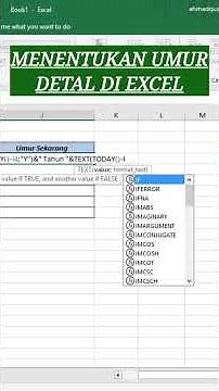 MENENTUKAN UMUR DI EXCEL #excel #menentukanumur #rumustext