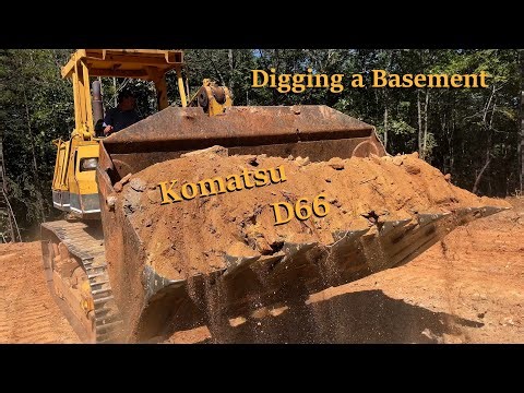 Digging a basement with the D66 Komatsu Loader