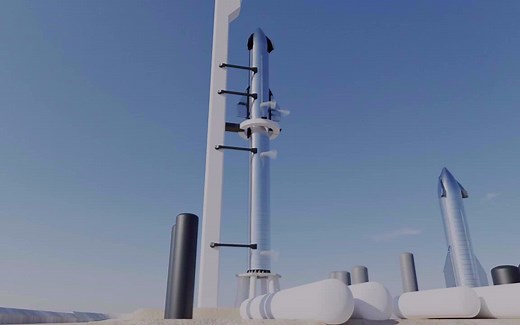 【高清CG】SpaceX 星舰 SN20 首次飞往火星