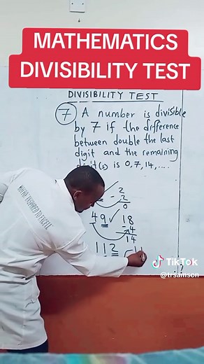 MATHS DIVISIBILITY TEST FOR 7 #trendingvideo #fyp #creatorinsights #kenyantiktok🇰🇪 #goviral