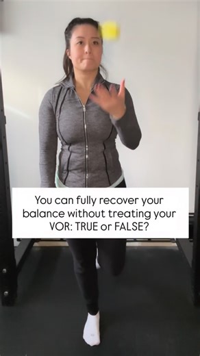 Sonia Vovan | Concussion + Vestibular Physiotherapist on Instagram: "FALSE 🙅🏻‍♀️ Your balance might improve, but it won’t fully recover if VOR dysfunction isn’t addressed. Here’s why 💁🏻‍♀️ Your balance depends on three systems working together: 👀 Vision 👂 Vestibular (inner ear + VOR) 🦵 Proprioception (sense of body position) If your VOR is impaired, your brain will try to compensate using vision and proprioception. And it can… to a point. You might see some improvement with standing balan