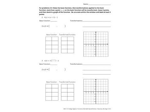 Video Solutions for Note Quiz #6 Transformation of Functions