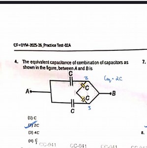 The equivalent capacitance of combination of capacitors as show... | Filo