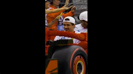 F1 drivers take to the track in life-size LEGO cars