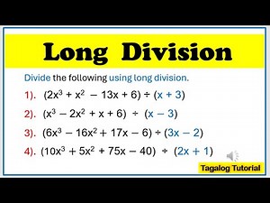 [Tagalog] Division of polynomials using #longdivision #math10 #divisionofpolynomials #polynomials