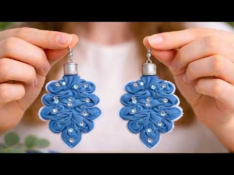 I made denim earrings from scraps — and they’re beautiful 💙✨