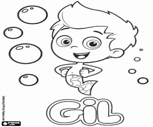 Gil, character of Bubble Guppies coloring page printable game