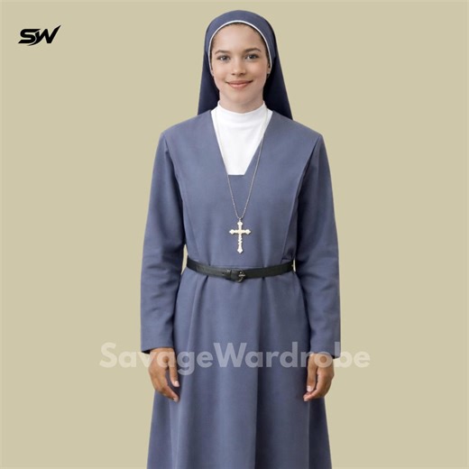 Traditional Catholic Nun Habit for Women – Modest Religious Costume Dress – Church Uniform – Full Length Blue Convent Outfit - Etsy
