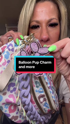 Balloon pup is so cute on this bag 😍 #bagcharm #rhinestonecharms #balloonanimals #bagcharms