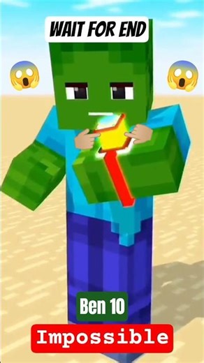 Zombie Got Ben 10 Watch 🔥 in This Minecraft Challenge #shortsfeed