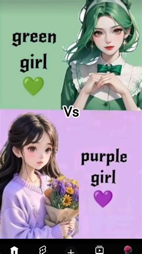 green colour 💚 Vs purple colour 💜
