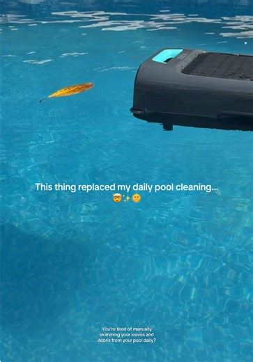 This solar pool skimmer is the easiest way to keep your pool clean without doing anything… it runs 24/7, grabs leaves and bugs before they sink, and I haven’t had to manually clean my pool since 😳 it’s actually on sale right now so I’d grab it while it’s still in stock #solarpoolskimmer #poolcleanerrobot #poolmaintenance #poolcleaninghack #poolcleaning