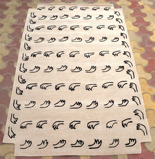 Hand Tufted Wool Rug 5x8 Black White Abstract Pattern Modern Area Rug Decor - Etsy