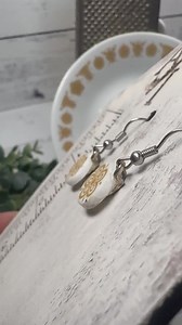 Tiny Flower Vintage Pyrex Butterfly Gold Corelle Reclaimed Glass Dangle Earrings - Etsy