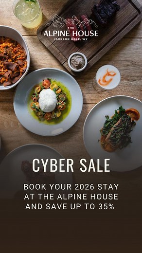 Make Jackson your home base for every season of 2026. Book Anvil Hotel during our Cyber Monday Sale and save up to 35% all year long. Mountain days, wood-fired nights, and the best of Jackson, steps from your door. | Anvil Hotel | Facebook
