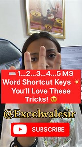 22K views · 1.4K reactions | ⌨️ 1…2…3…4…5 MS Word Shortcut Keys  | You’ll Love These Tricks!  #exceltricks #computertips | Excel Wale Sir | Facebook