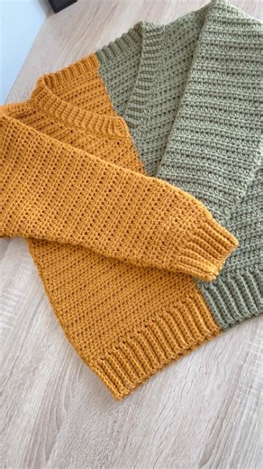 🥰Make your own 2 colours sweater!Tutorial available #tutorial #sweater #2colour #simple #beginners