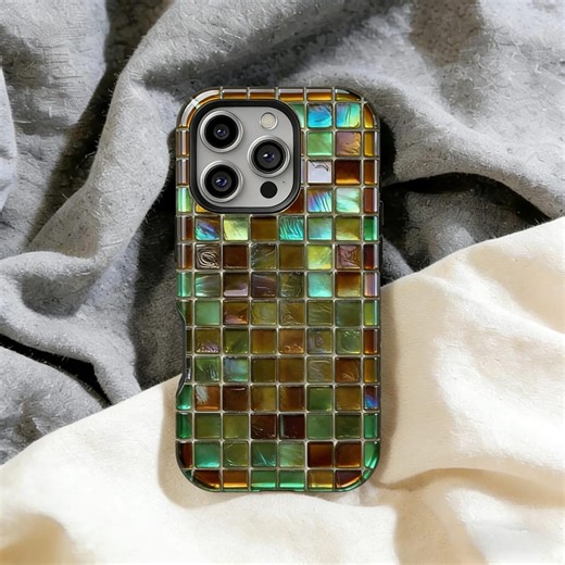 Green Glass Mosaic Tiles Phone Cases, Green Mosaic Tile Phone Case for Iphone, iPhone 16 15 14 13 12 11 Mini Pro Max Samsung 23 Plus Ultra - Etsy