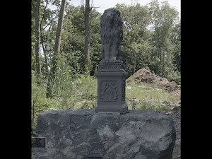 Installing driveway Lion statues