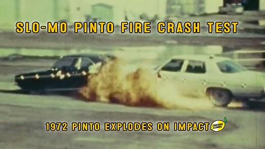 Exploding Pinto Crash Test Footage. Slow mo of Ford Pintos bursting in to flames when hit from behind. | Concours d'Lemons