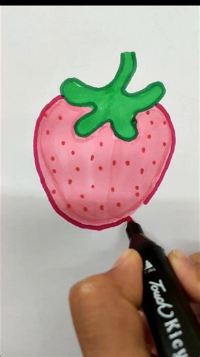 Strawberry Drawing Easy Step by Step 🍓✨ #shorts #drawing #easydrawing