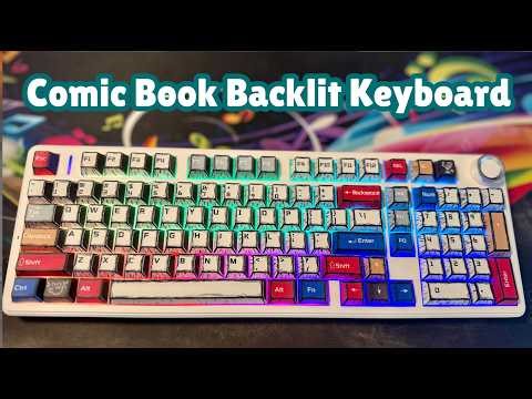 Comic Book Mechanical Backlit Keyboard (For Office or Gaming)