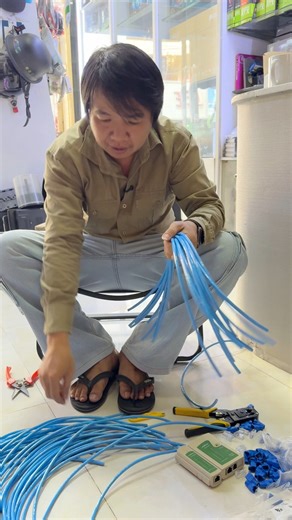 កន្លះម៉ែតក៏កាត់😂 #networking #repair #gamingpc | iTime Computer Shop