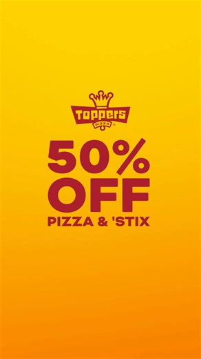 Don’t wait, Madison! Pizza & ’Stix are 50% off at our Toppers East Washington Ave location! Offer ends 11/6 | Toppers Pizza | Facebook