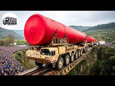 75 DANGEROUS LOGISTICS operations | How ports, roads and ramps work perfectly in sync