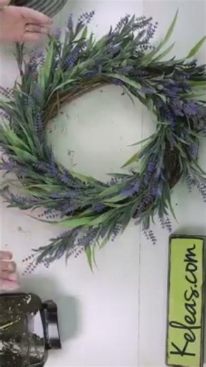 2-Bush Spring Floral Wreath DIY | Easy Lavender Wreath Tutorial