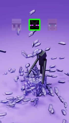 Minecraft Mobs vs Amethyst Satisfying 3D Fluid and Cloth Simulation | Iron Golem, Enderman, Villager