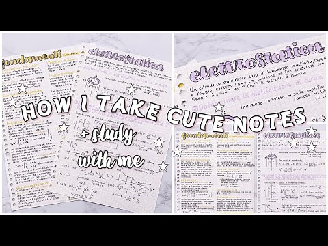 Study with me | How I take cute and aesthetic notes | back to school 🌙