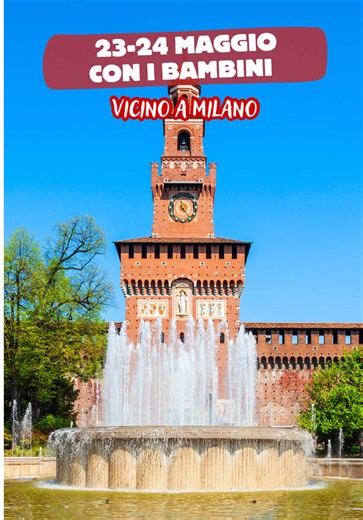Cosa fare con i bambini vicino Milano questo weekend? ☀️ Ecco 8 idee per il 23 e 24 maggio — salva il reel e seguimi per altre idee ogni weekend! — 🎪 Festival delle bambine e dei bambini — dal 22 al 24 maggio in tutta Milano. Laboratori, spettacoli e attività gratuite con il cuore pulsante al Castello Sforzesco. Ingresso gratuito senza prenotazione! @comune_milano 🎭 BAM Circus — Biblioteca degli Alberi Milano, 22-24 maggio. 20 compagnie italiane e straniere di circo contemporaneo e teatro di s