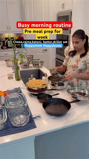 Busy Morning Routine | Premeal prep for week🤩 cast iron skillet set #viral #shorts #homemaking
