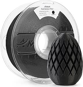 AMOLEN Carbon Fiber PLA Filament 1.75mm, Lightweight & High-Strength PLA-CF Filament, Dimensional Accuracy ± 0.02mm, 1kg(2.2lbs) Spool for 3D Printers (Black)