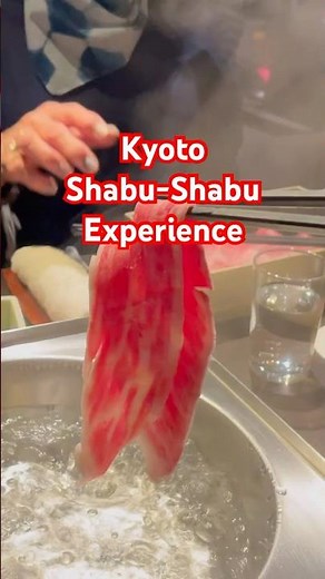 Showing off how to eat Shabu-Shabu at the one of the best restaurants in Kyoto #japanesefood