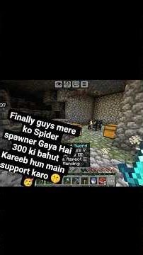 Minecraft survival part 42 🥳(spider ka spawner Mil Gaya 🤔)😁 #minecraft #recorder