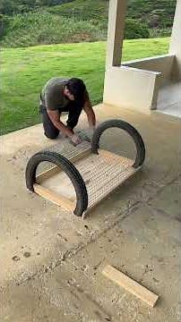 Look at the genius idea he had using pallets and an old tire 😲