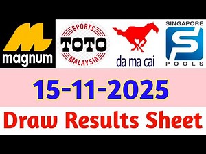 15-11-2024 Today 4D Results Magnum Toto Kuda/Damacai | 4d Result Today | Today 4d Result Live